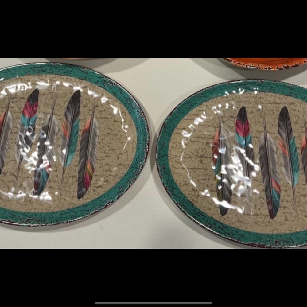 LARGE Feather Quality Melamine Platters - Hi-End Accents - NEW